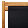 vidaXL Składany leżak, drewno eukaliptusa i czarna tkanina