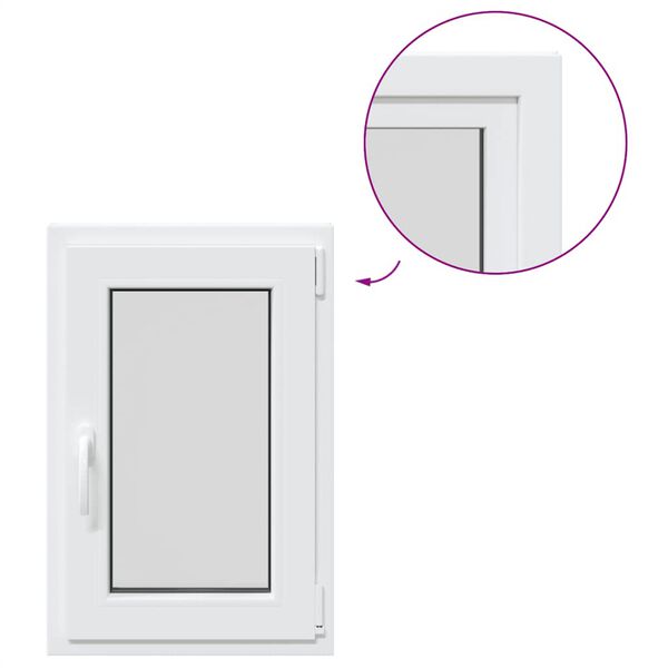 vidaXL Okno piwniczne "RISOR" 50x75 cm uchylno-rozwierne DIN prawe białe