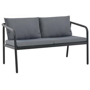 vidaXL 2-osobowa sofa ogrodowa z poduszkami, aluminium, szara