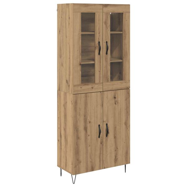 vidaXL Highboard Dąb rzemieślniczy 69,5 x 34 x 180 cm