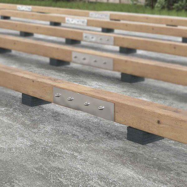 vidaXL Pad Patio z Granulatem Gumowym Czarny 6 x 9 x 1 cm Guma