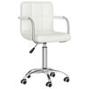 vidaXL Obrotowe krzesła stołowe, 4 szt., białe, obite sztuczną sk&oacute;rą