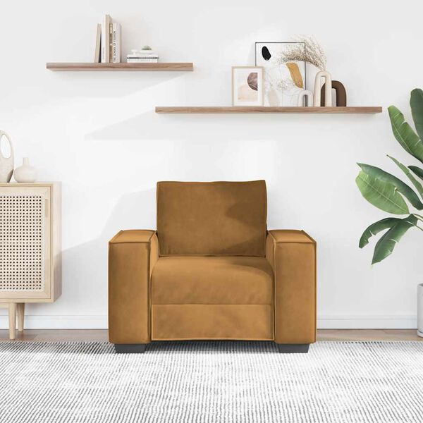 vidaXL Sofa Fotel Brązowy 100x78x84 cm Aksamit