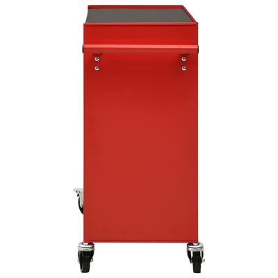 vidaXL Wózek narzędziowy z 4 szufladami, stalowy, czerwony