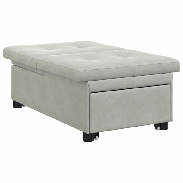 vidaXL Sofa Bed Jasnoszary 194 x 67 x 82 cm Aksamit
