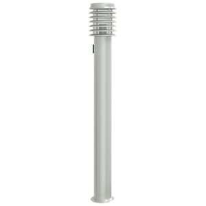 vidaXL Lampa ogrodowa na słupku, z gniazdkiem, srebrna, 110 cm, stal