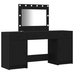 vidaXL Toaletka 3 szt. Czarny 78,5 x 41 x 135 cm Drewno inżynieryjne
