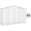 vidaXL Kosze gabionowe, 6 szt, 200x50x120/140 cm, galwanizowane żelazo