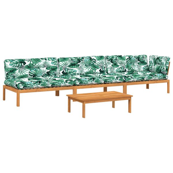 vidaXL 4-cz. zestaw wypoczynkowy do ogrodu, z poduszkami, akacjowy