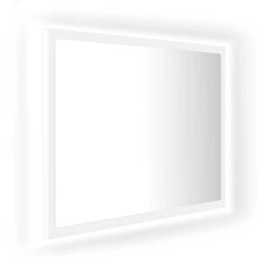 vidaXL Lustro łazienkowe z LED, białe, 60x8,5x37 cm, akryl