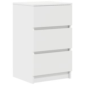 vidaXL Szafka nocna z 3 szufladami Biała 39x35x65 cm