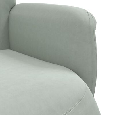 vidaXL Rozkładany fotel z podnóżkiem, jasnoszary, obity aksamitem