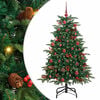 vidaXL Sztuczna choinka z podstawą Zielony 150 cm PVC, Metal i Plastik