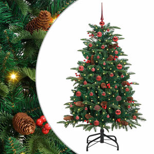 vidaXL Sztuczna choinka z podstawą Zielony 150 cm PVC, Metal i Plastik