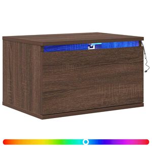 vidaXL Wiszące szafki nocne z LED, 2 szt., brązowy dąb