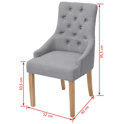 vidaXL Krzesła stołowe, 4 szt., jasnoszare, obite tkaniną