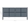 vidaXL Brama ogrodzeniowa Antracyt 404x150 cm Stal