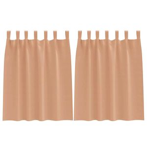 vidaXL Firany blackout z k&oacute;łkami 2 pcs Jasny Brąz 140 x 140 cm
