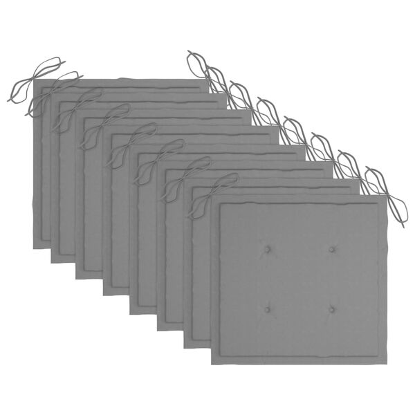 vidaXL Krzesła ogrodowe z poduszkami, 8 szt., lite drewno akacjowe