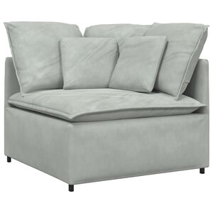 vidaXL Modułowy Narożnik Sofa z Poduszkami Jasnoszary 100 cm