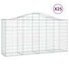vidaXL Kosze gabionowe, 25 szt, 200x50x100/120cm, galwanizowane żelazo