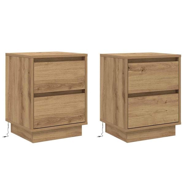 vidaXL Szafka Nocna 2 pcs Dąb rzemieślniczy 39 x 34,5 x 50 cm