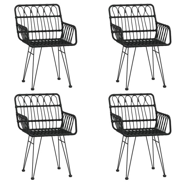 vidaXL 5-częściowy zestaw mebli ogrodowych, czarny, polirattan