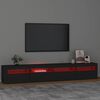 vidaXL Szafka pod TV z oświetleniem LED, czarna, 240x35x40 cm