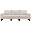 vidaXL 3-osobowa sofa, kremowa, tapicerowana tkaniną