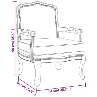 vidaXL Fotel, beżowy, 64x64x90 cm, lniany
