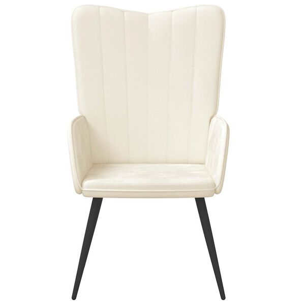 vidaXL Fotel, kremowy, tapicerowany aksamitem