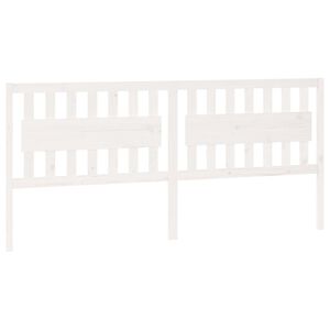 vidaXL Wezgłowie ł&oacute;żka, białe, 205,5x4x100 cm, lite drewno sosnowe