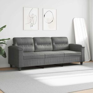 vidaXL 3-osobowa sofa, ciemnoszary, 180 cm, tapicerowana mikrofibrą
