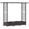 vidaXL Podniesione ł&oacute;żko z kratką i dachem brązowy 164 x 40 x 121 cm