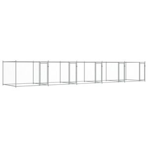vidaXL Klatka dla psa, z drzwiami, szara, 10x2x1,5 m, stal