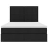 vidaXL Ł&oacute;żko z miejscem na przechowywanie i LED Czarny 140 x 190 cm