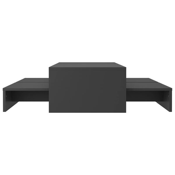 vidaXL Zestaw stolik&oacute;w kawowych wsuwanych, szary, 100x100x26,5 cm