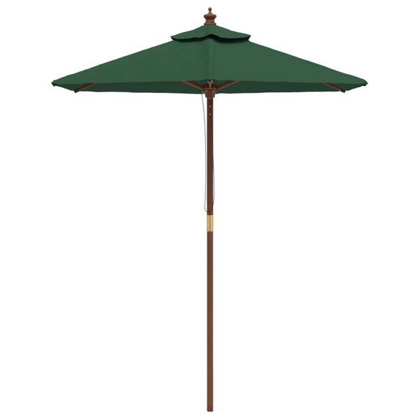 vidaXL Parasol ogrodowy na drewnianym słupku, zielony, 196x231 cm