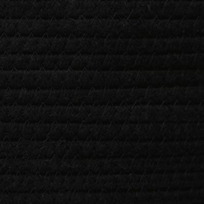 vidaXL Kosz z pokrywą, biało-czarny, Ø40x35 cm, bawełna