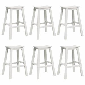 vidaXL Zestaw barowy w ogrodzie 6 pcs Biały HDPE