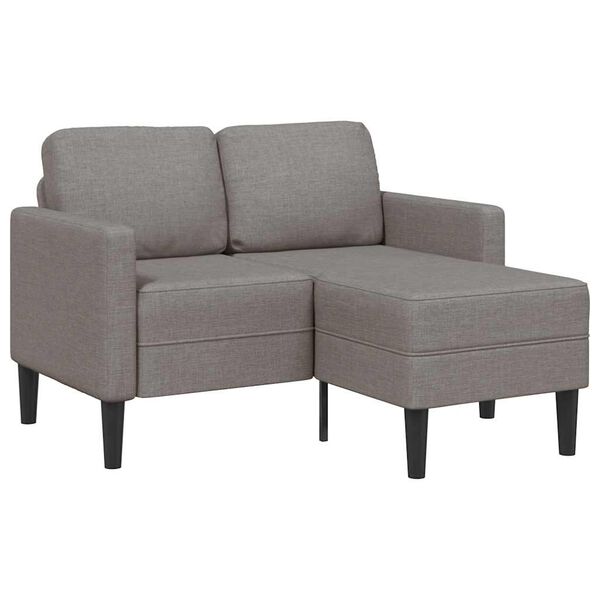 vidaXL Sofa 2-osobowa z szezlongiem w kształcie litery L, kolor taupe