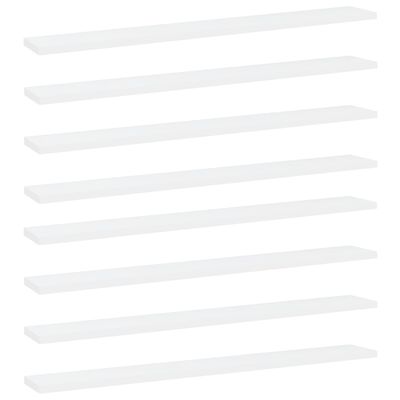 vidaXL Półki na książki, 8 szt., białe, 80x10x1,5 cm, płyta wiórowa