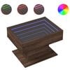 vidaXL Stolik kawowy z LED, brązowy dąb, 70x50x45 cm