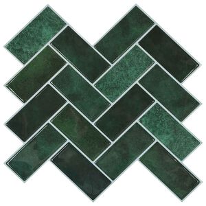 vidaXL Płytka w jodełkę 20 szt. Ciemnozielony 30 x 30 cm