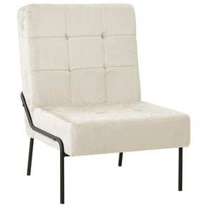 vidaXL Fotel, 65x79x87 cm, kremowy, obity aksamitem