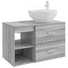 vidaXL Zestaw mebli łazienkowych 2 pcs Szary Sonoma