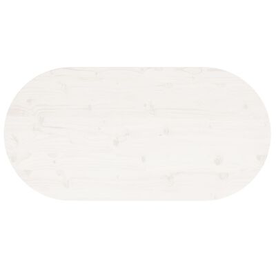 vidaXL Blat stołu, biały, 90x45x2,5 cm, lite drewno sosnowe, owalny