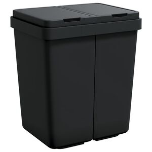 vidaXL Podw&oacute;jny kosz na śmieci, antracytowy, 2x25 L