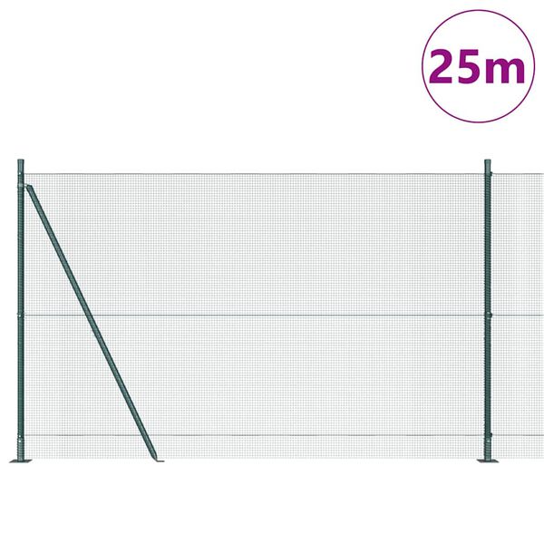 vidaXL Słupek ogrodzeniowy. Zielony 25 x 1,4 m (siatka 12 x 12 mm)