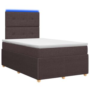 vidaXL Ł&oacute;żko z box spring LED z materacem Ciemny brąz 120 x 200 cm